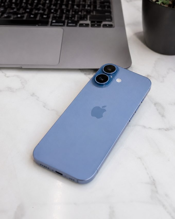 Pre-owned iPhone 16 in Blue, cleaned and tested at EZ Fix in Escondido