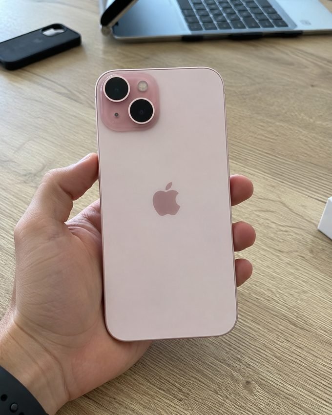 Pre-owned iPhone 15 in Pink, cleaned and tested at EZ Fix in Escondido
